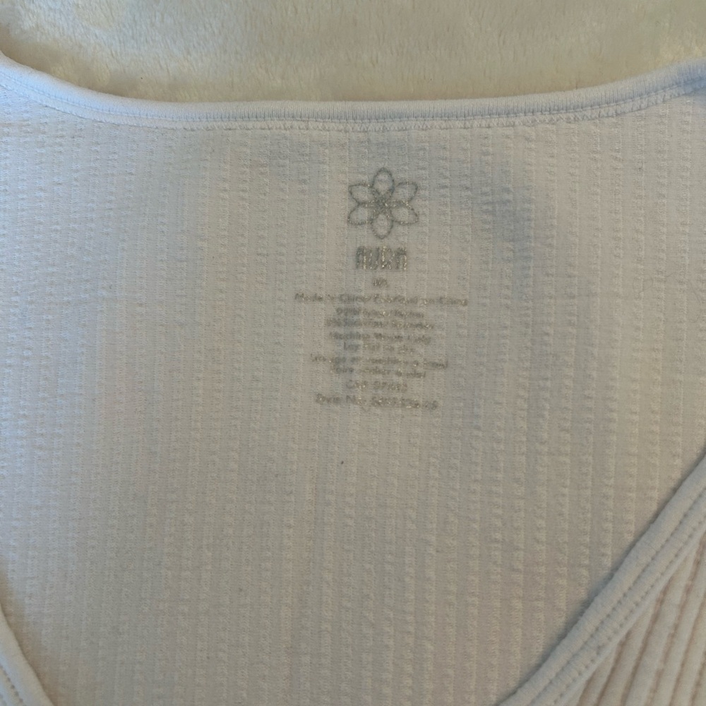 Aura White Ribbed Long Sleeved Bodysuit